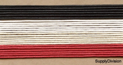 Cut lengths of 1mm waxed cotton cord