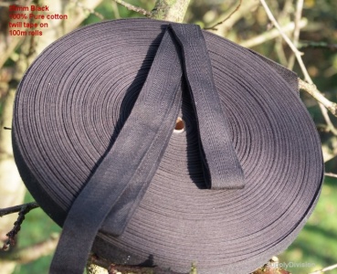 Cotton twill webbing tape 13mm to 50mm